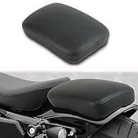 DREAMIZER Motorrad Leder Sozius Situpad mit 8 Saugnäpfen Leder hinten Sozius Sitzkissen Kompatibel mit Harley Bobber Sportster Softail Touring XL 883 1200 Cruiser Custom (Schwarz)