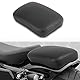 DREAMIZER Motorrad Leder Sozius Situpad mit 8 Saugnäpfen Leder hinten Sozius Sitzkissen Kompatibel mit Harley Bobber Sportster Softail Touring XL 883 1200 Cruiser Custom (Schwarz)