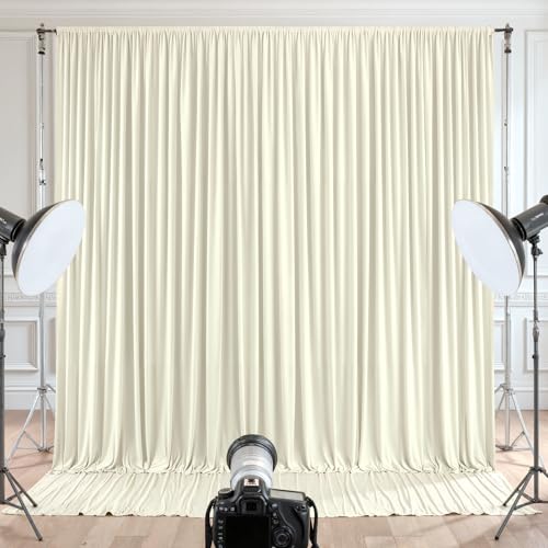 Cortina fondo beige 30x10 ft con 6 paneles para fiestas miniatura 6
