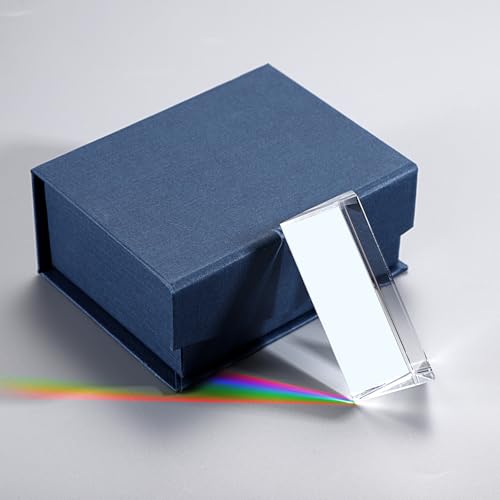 Sumnacon Photography Prisms, Optical Crystal Glass Triangular Prisms for Teaching, 60mm Glass Prism Rainbow Light Spectrum Effects, Photography Accessories