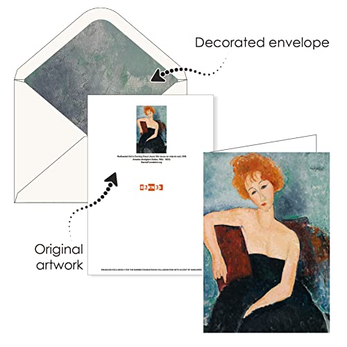Image of RainCaper Fine Art Keepsake 5x7 Blank Stationery Greeting Note Cards With Decorative Envelopes, Gift Boxed Set of 16 | 300 GSM Cardstock (Barnes /Modigliani)