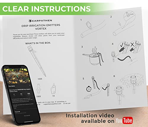 Tubes d'irrigation de ¼ po compatibles avec émetteurs Vortex à effet ventilateur x100 - 8