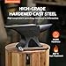 Easmvetaln 110Lbs Cast Steel Anvil,Single Horn Anvil,High Hardness Round Horn Anvil Blacksmith with Large Countertop and Stable Base,Metalsmith Tool for Bending and Shaping,Black