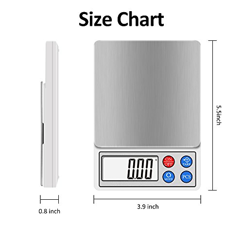 Gram Scale 600g x 0.01g Digital Kitchen Scale NEXT-SHINE High-Precision Pocket Mini Muti-Functional Pro Scale with Back-lit LCD Display Tare PCS for Cooking and Backing