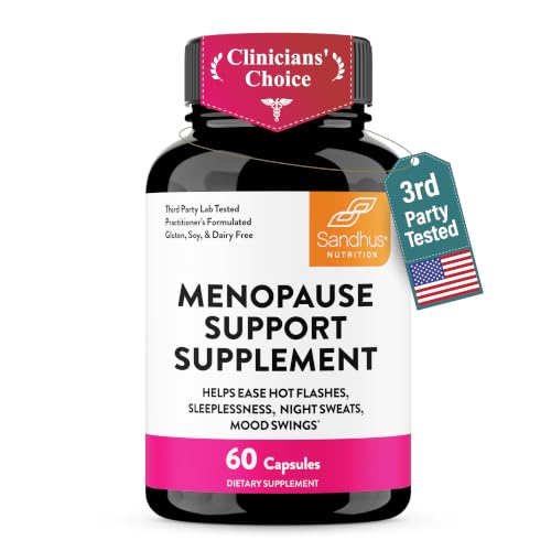 Menopause Support Supplements for Women, Black Cohosh Ashwagandha 60 Count