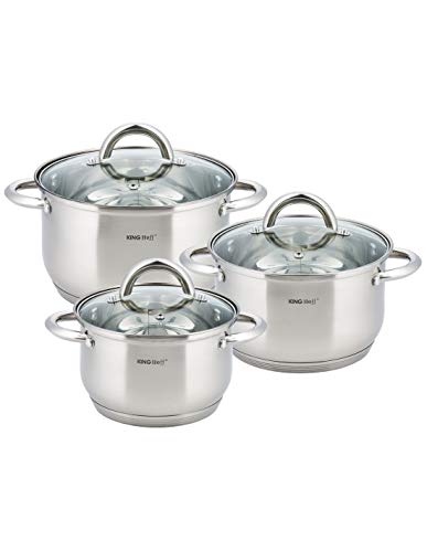 6-teilig Topfset mit Deckel Induktion Topf Glasdeckel