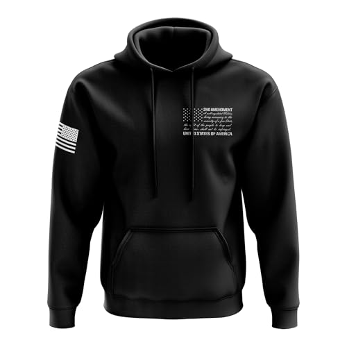 Tactical Pro Supply Patriotic USA American Flag Graphic Printed Heavyweight Fleece Lined Hoodies for Men and Women, Black