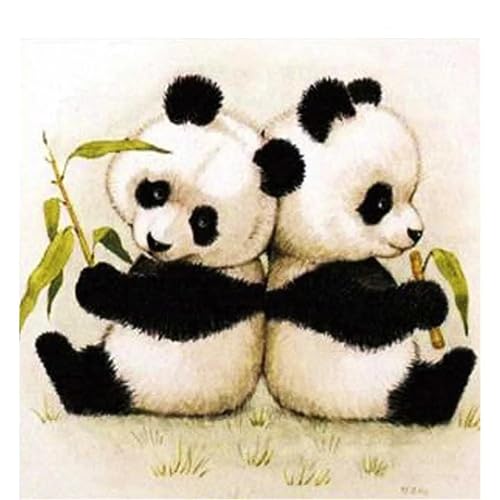 Broderie Diamant Panda 100x100 cm grand format square drill