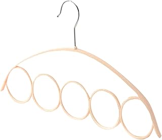 ​​Mueble portátil Interior​​ Estante para Bufanda de 5 Anillos, estantes para guardarropa, Perchas de plástico, Bufandas y Corbatas, Perchas Creativas Circulares (Beige, One Size)