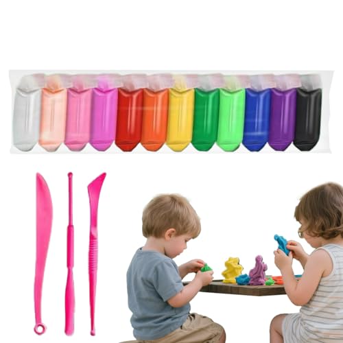 Kit De Arcilla Para Modelar | Arcilla Multicolor Que Se Seca Al Aire Para Niños - Plastilina No Pegajosa Colores Vibrantes Manualidades Creativas Para Casa Escuela Aula Niñas Y Adultos