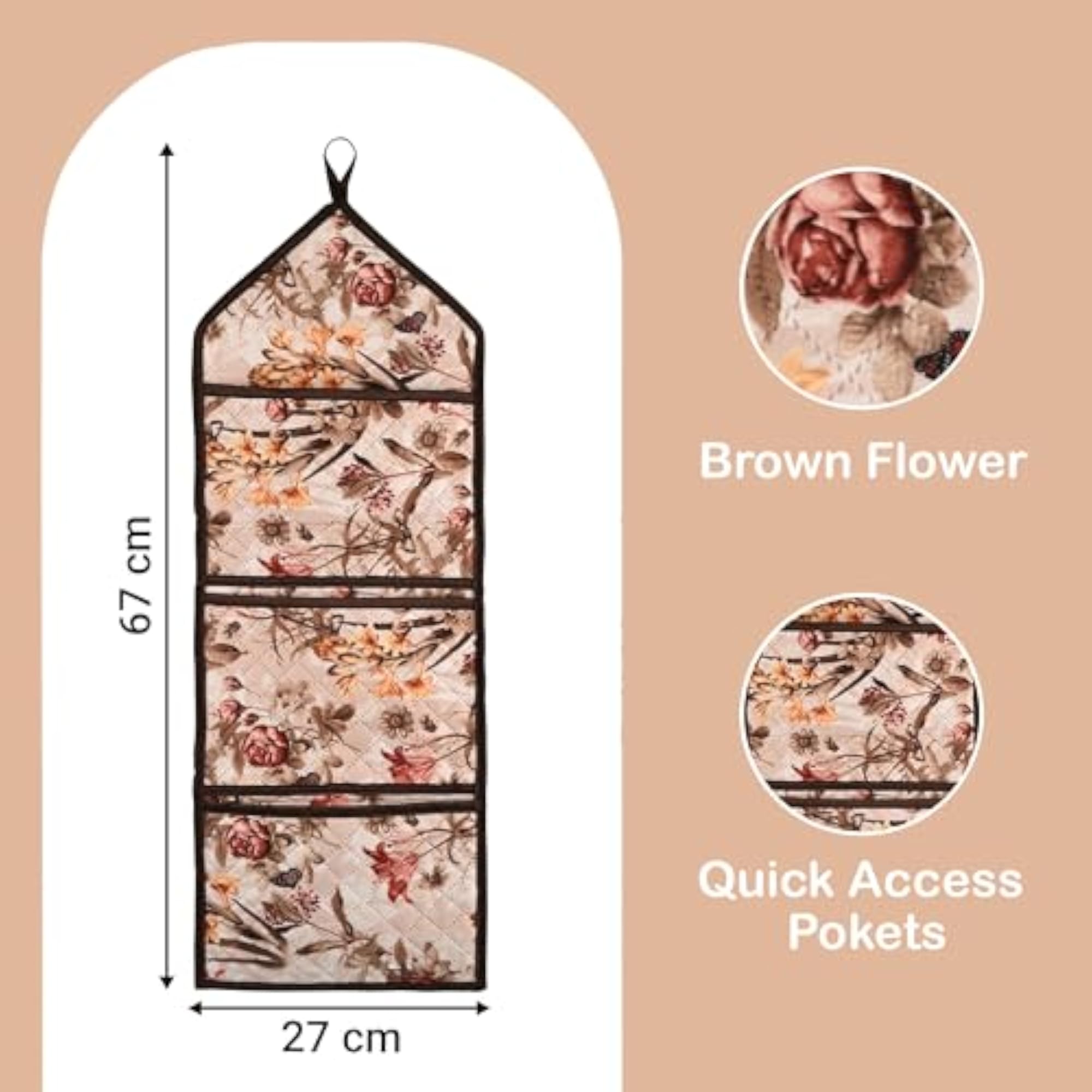 Wall Hanging Organizer Quilted Fabric Stationary Holder