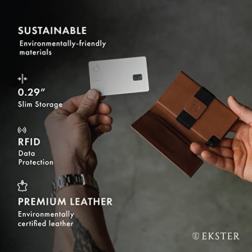 Ekster Parliament Leather Wallet For Men | Lwg-Certified Minimalist Wallets With Rfid Blocking Layer | Slim & Modern Aluminum Wallet With Push Button For Quick Card Access (Caramel) #TOP3