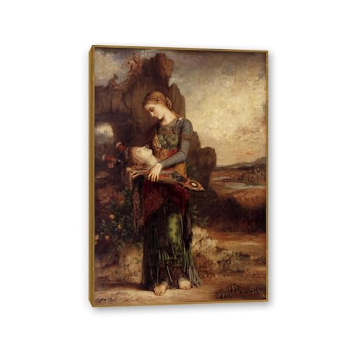 Art mural Gustave Moreau Orphée cadre teck tableau salon 45x30cm