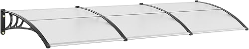 Miniatura 1 de VEVOR Toldo para puerta de ventana de 120 x 40 pulgadas, toldo de policarbonato UPF 50+ para puerta de entrada al aire libre, toldo voladizo de