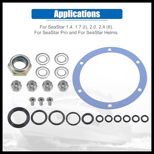 Image of 1set Hydraulic Helm Steering Pump Gasket Seal Rebuild Kit for Baystar Helms HH5231 HH5271 HH5273 Hydraulic Helm Seal Kit Replaces HS5176 Durable Material