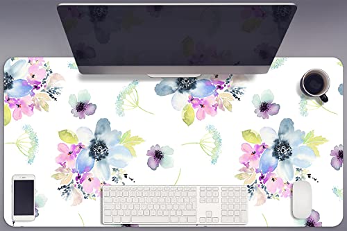 Tapis de bureau fleurs violettes pour un espace de travail zen à la maison