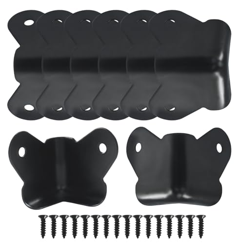 Image of 12Pcs Black Cabinet /Amp Speaker Corners Protector Iron Speaker Edge Safety Guard Replacement for DJ Stage Speaker, Subwoofer