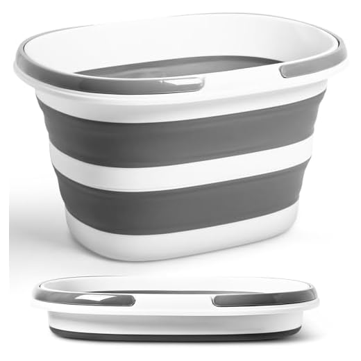 Zonopy Zusammenklappbarer Moppeimer mit Griffen, platzsparend, faltbar, Silikonwanne für Reinigung, Wäsche, Aufbewahrung, tragbares Waschbecken für Zuhause und Auto, 16 l