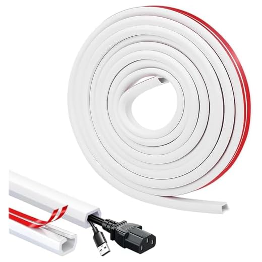 2 Metros Canal de Cable Flexible, 15mmx 10mm Cable Canaleta Cables Pared Adhesivo, Cables Pequeña de TV para Sistema, Cables en el Suelo de la Pared, Blanco