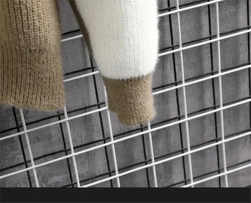 Men's Patchwork Knit Sweater Plaid Round Neck Pullover Unisex Casual Warm Autumn Winter Knitwear3