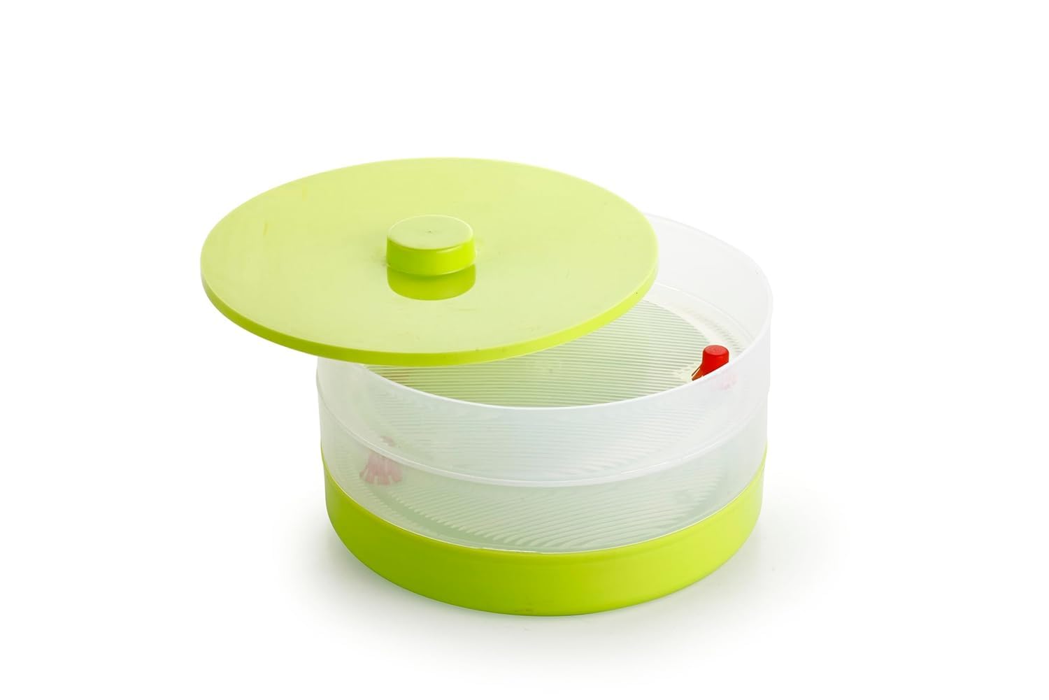Aarnav Blue White Sprout Maker With 3 Compartments For Multi Purpose Use Organic Home Making Fresh Sprouts For Living Healthy Life Sprouter Germinator For Grains, Seeds, Beans, Organic Sprouting Trays - Medium Green