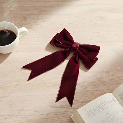 Lazos para el pelo de terciopelo con clips estéticos para mujeres y niñas 6