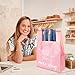 Harloon 200 Pcs Thank You T Shirt Bags Plastic 12'' x 20'' Reusable and Disposable Bags for Small Businesses Grocery(Pink)
