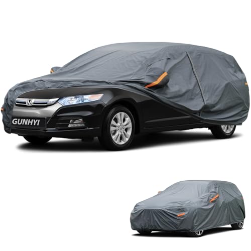Image of GUNHYI Premium Car Cover Custom Fit Honda Insight Hatchback(2009-2014), 16 Layers Heavy Duty Car Cover Waterproof All Weather with Zipper Door for Sun Rain Snow Dust Uv Protection