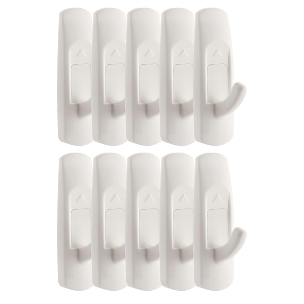 Ijsdnvjndx White Large Utility Hooks With Adhesive Strips For Damage-Free For Hanging No Tools Needed For Hanging, Storage And Organization
