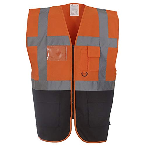 Yoko Hi-Vis Premium Executive/Manager Waistcoat/Jacket (Pack of 2) (2XL) (Hi Vis Yellow/Black)