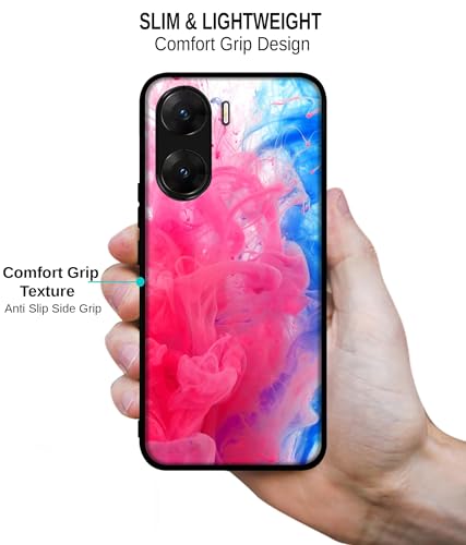 Image of Fractal Paint Design Premium 2D Printed Metal Back Case Cover for Vivo V29E 5G