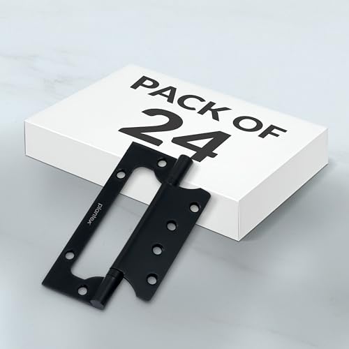 Image of Plantex Butterfly Hinges for Door /Stainless Steel Door Hinges /5 Inch x 14 Gauge Hinge /2.5 mm Hinges for Home /Office /Hotel /Non-Mortise Hinge - Pack of 24 (Black)