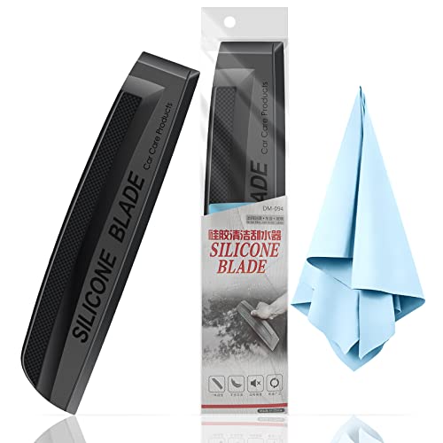 EHDIS Rasqueta Limpiacristales sin Mango, Rasqueta Limpiacristales Suave con Labio de Silicona, para Ventanas, Cristales, Espejos y Ventanas de Coches
