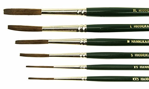 (6) Andrew Mack Brush Hannukaine Quill Brushes Series 79 Size Xxs - Xl Mixture Squirrel Taklon #TOP2