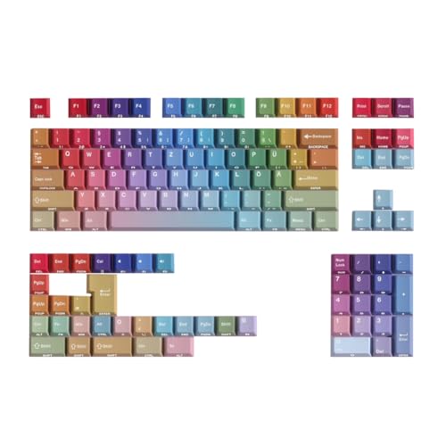 Keycaps PBT Cherry haut de gamme à dégradé arc-en-ciel latéral pour clavier mécanique allemand