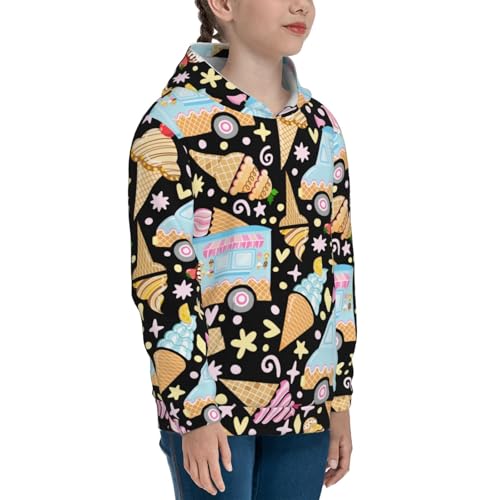 Icecream Truck Kids Pullover Hoodies Boys Sweatshirts Girls Athletic Clothes with Pocket3