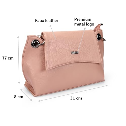 Image of Mochi Women Casual Faux leather Soft Body Magnet closure Solid Sling Bag