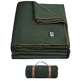 OneTigris Camping ウール ブランケット キャンプ毛布 222 x 164 cm 大判 保温 快適 柔らかく肌触り 耐久 無臭無毒 お手入れ簡単 収納袋付き アウトドア 車中泊 来客用 防災用