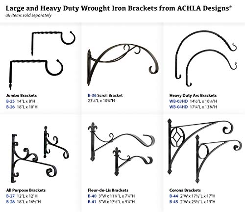 Achla Designs B-27 All-Purpose, Small Wrought Iron Wall Bracket Hook, Black #TOP5