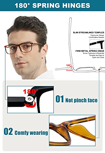 Image of Mens Reading Glasses Stylish Readers Large Lightweight Reader 1.0 1.25 1.5 1.75 2.0 2.25 2.5 2.75 3.0 3.5 4.0