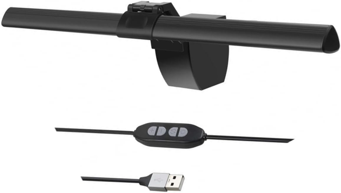 1Set LED Computer Monitor Light Eye Protection Screen Lamp for Work Efficiency Portable Hanging Light with Three Color Modes for Home Office Use