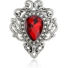 Vintage Silver Color Mens Brooches for Women Lovely Water Drop Badge Flame Crystal Brooch Lapel Pins Fashion Jewelry