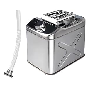 GXLBDK Kraftstoff Benzin Diesel Gas Kanister Tank Behälter, 304 Edelstahl Kanister Für Motorrad Automobile Rasenmäher Boot Camping,40L