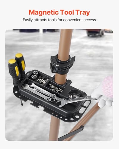 Image of VEVOR Bike Repair Stand, 88 lb Heavy-duty Bicycle Work Stand with 41.3-59.8 in Adjustable Height & Magnetic Tool Tray, Foldable Bicycle Maintenance Rack, Shop Home Mechanics for Mountain & Road Bike