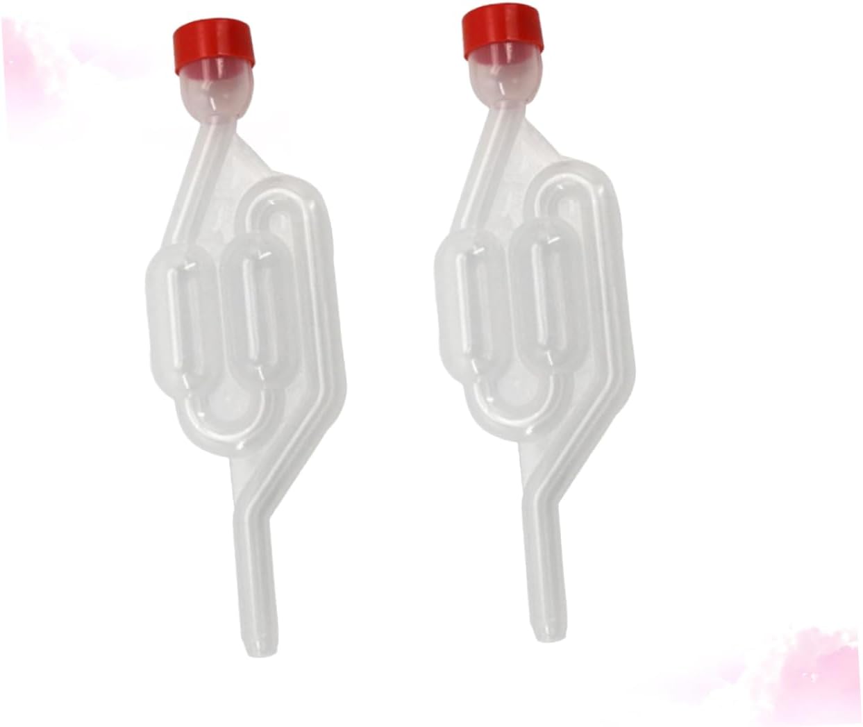 2 Pack Plastic Wine Exhaust Valves with Lids, One-Way Water Seal Air Lock