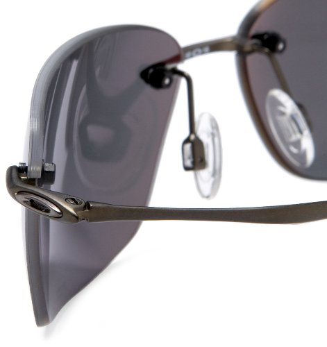 Image of Oakley Men's Nanowire 2.0 Iridium Polarized Sunglasses,Pewter Frame /Black Lens,one size