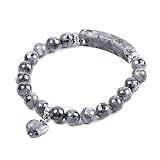 ♥ Hochwertige handgefertigte Armbänder: Die modischen Naturstein-Spektrolith-Liebesherz-Charm-Perlen-Armbänder sind aus natürlichen Kristallsteinen handgefertigt. Das spirituelle Anleitungsarmband bedeutet Segen von Weisheit, Schönheit, Glück und viel Glück. Bringen Sie dem Träger Kraft und Mut, Träume zu verfolgen.