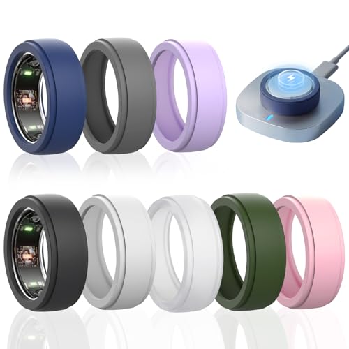 Oura Ring Gen 3 & Gen 4(�Z���~�b�N)�p�����O�J�o�[8���p�b�N ���h�~�e���V���R�������O�v���e�N�^�[ �t���J�o�[�ی�X���[�u ���[�N�A�E�g&���풅�p�p M�T�C�Y (�����O�T�C�Y11/12/13/14/15)