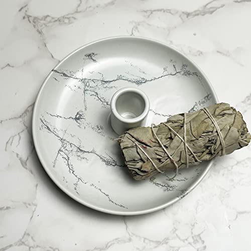 Zvaiuk Palo Santo Holder With Solar Systembracelet,Palo Santo Wood Incense Stick Holder，Ceramic Holder For Palo Santo Sticks (White Marble) #TOP4
