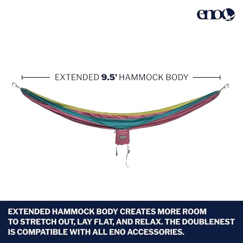 Image of ENO, Eagles Nest Outfitters DoubleNest Lightweight Camping Hammock, 1 to 2 Person, Special Edition Colors, ATC